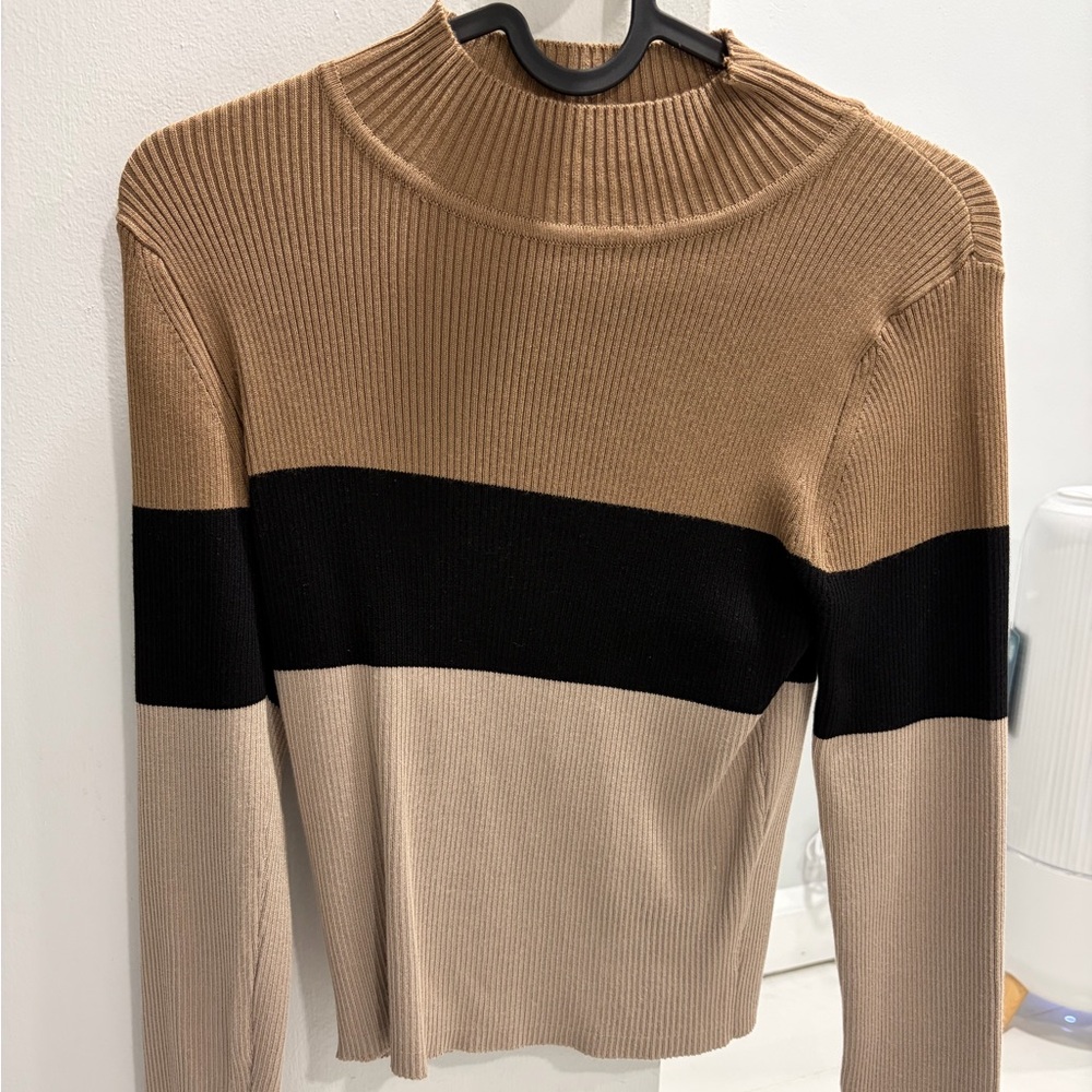 Striped Ribbed Knit Sweater